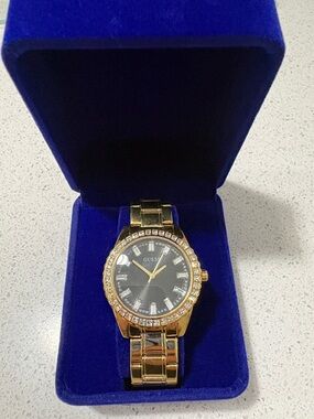Guess Jewel Two-Tone Gold and Silver Watch
